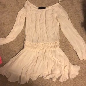 Off white dress, off the shoulder dress